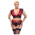 Cottelli Bondage Plus Size - Spitzen-BH Set (Rot) - 4XL