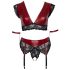 Cottelli Bondage Plus Size - Spitzen-BH Set (Rot) - 4XL