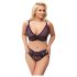 Cottelli Plus Size - Transparentes BH-Set mit Muster (Lila)