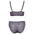 Cottelli Plus Size - Transparentes BH-Set mit Muster (Lila)