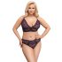 Cottelli Plus Size - Transparentes BH-Set mit Muster (Lila) - 2XL