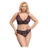 Cottelli Plus Size - Transparentes BH-Set mit Muster (Lila) - 2XL
