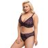 Cottelli Plus Size - Transparentes BH-Set mit Muster (Lila) - 2XL