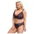 Cottelli Plus Size - Transparentes BH-Set mit Muster (Lila) - 2XL