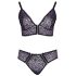 Cottelli Plus Size - Transparentes Muster-BH-Set (Lila) - 2XL
