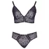 Cottelli Plus Size - Transparentes BH-Set mit Muster (Lila) - 2XL