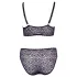 Cottelli Plus Size - Transparentes BH-Set mit Muster (Lila) - 2XL
