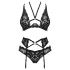 Obsessive Alessya - Spitzenwäsche-Set (schwarz) - M/L