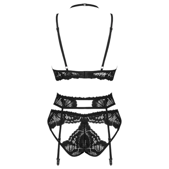 Obsessive Alessya - Spitzenwäsche-Set (schwarz) - M/L