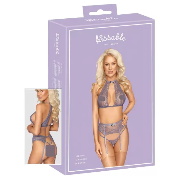 Kissable - Spitzen-Unterwäsche-Set (lila) - L/XL