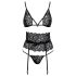 Kissable - Taillen-BH-Set (schwarz)