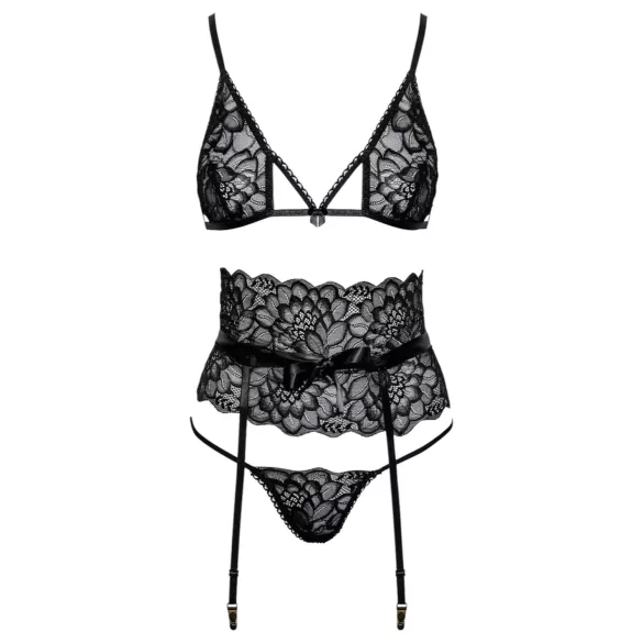 Sinnlich - Taillen-BH-Set (schwarz) - L/XL