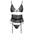 Sinnlich - Taillen-BH-Set (schwarz) - L/XL