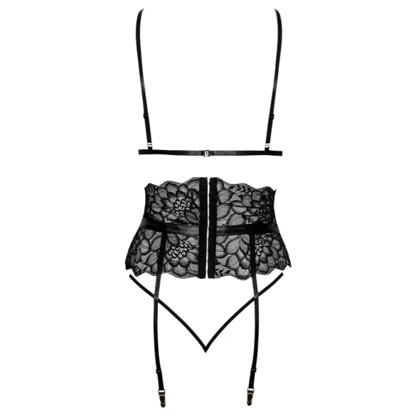 Sinnlich - Taillen-BH-Set (schwarz) - L/XL