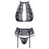 Küssbar - Halsband-Spitzen-BH-Set (schwarz)