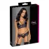 Cottelli - 3-teiliges Spitzenwäsche-Set (schwarz-violett) - L