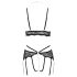 Abierta Fina - Offenes Spitzen-BH-Set (Schwarz)