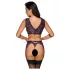 Cottelli Bondage - Dessous-Set und Handschellen (Schwarz-Lila)