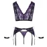 Cottelli Bondage - Dessous-Set und Handschellen (Schwarz-Lila)