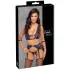 Cottelli Bondage - Dessous-Set und Handschellen (Schwarz-Lila) - L
