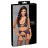 Cottelli Bondage - Wäsche-Set & Handschellen (schwarz-lila) - XL