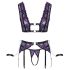 Cottelli Bondage - Wäsche-Set & Handschellen (schwarz-lila) - XL