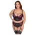 Cottelli Plus Size - verstellbares BH-Set (rot) - 90C/XL
