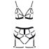 Cottelli - Zweiteiliges Geschirr-Set (schwarz) - L