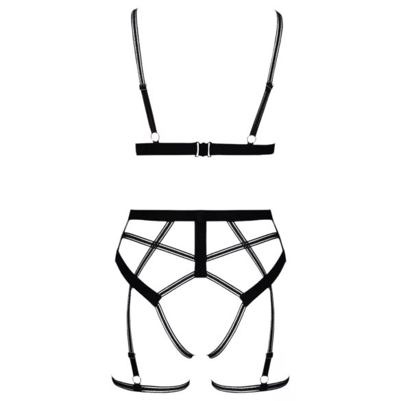 Cottelli - Zweiteiliges Geschirr-Set (schwarz) - XL