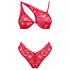 Obsessive Atenica - Rotes Kreuzträger-Dessous-Set - M/L