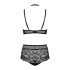 Obsessive Elizenes – gemustertes, transparentes BH-Set (Schwarz)