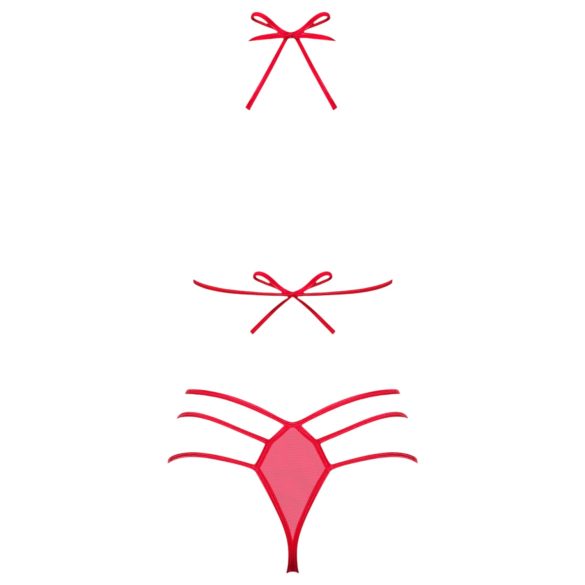 Obsessive Giftella - Schleifen Lingerie-Set (Rot)