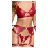 Cottelli Bondage - Glänzendes BH-Set & Handschellen (Rot) - XL