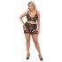 Cottelli Curves - Spitzen-BH-Set mit Ledereinsätzen (Schwarz) - 2XL