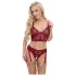Cottelli - zweiteiliges Spitzen-Strapsset (rot) - L