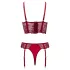Cottelli - zweiteiliges Spitzen-Strapsset (rot) - L
