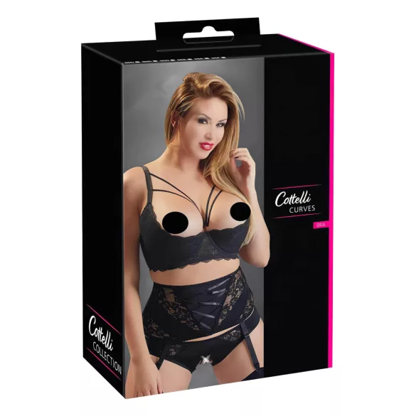 Cottelli Plus Size - Träger-BH mit Ringen (schwarz) - 85E