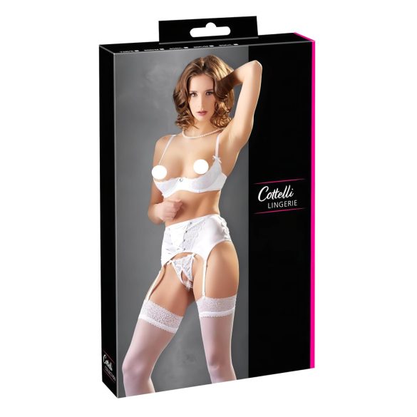 Cottelli - Schnür-Spitzen-Lift-Set (weiß) - 80C/M