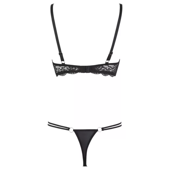 Cottelli - Riemen-BH mit Ring & String (schwarz) - 80B/M