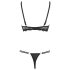 Cottelli - Riemen-BH & String mit Ringen (schwarz) - 75C/S