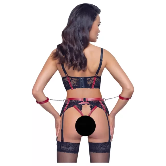 Cottelli Bondage - Mattes, Spitzen-BH-Set (Rot)