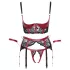 Cottelli Bondage - Mattes, Spitzen-BH-Set (Rot) - XL