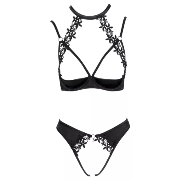 Cottelli - Spitzen-Push-Up-Set mit Halsband (schwarz)