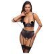 Cottelli Bondage - BH-Set & Handfesseln (Schwarz-Lila)