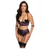 Cottelli Bondage - BH-Set mit Handschellen (schwarz-lila) - L