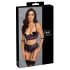 Cottelli Bondage - BH-Set & Handfesseln (Schwarz-Lila) - XL