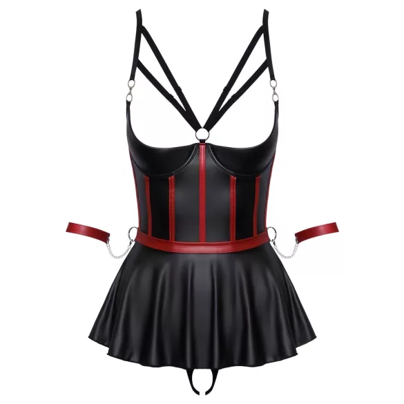 Cottelli Bondage - glänzendes Set mit Handfesseln (schwarz) - 85B/L