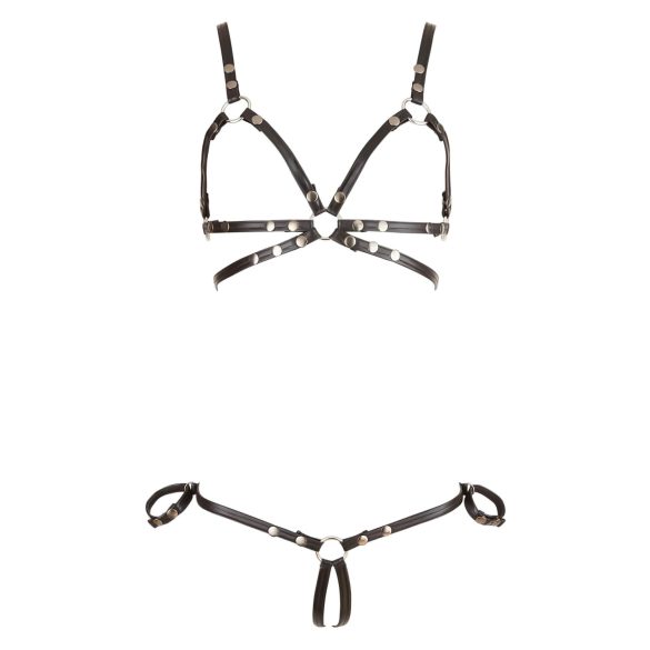 Cottelli Bondage - Glänzendes Körpergeschirr Bikini (schwarz) - L