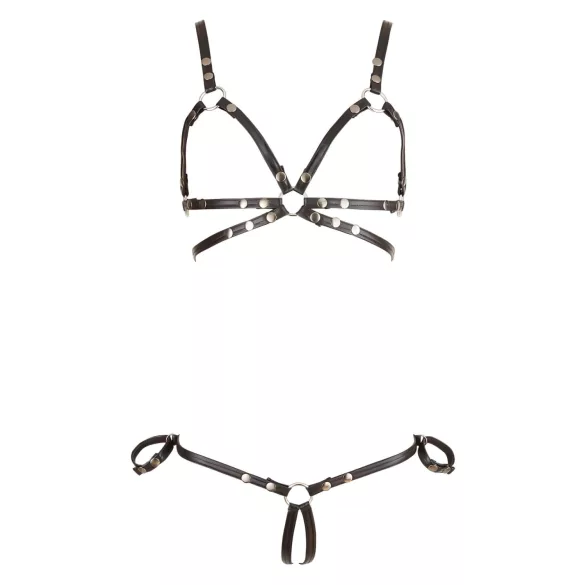 Cottelli Bondage - Glänzendes Körpergeschirr Bikini (schwarz) - L