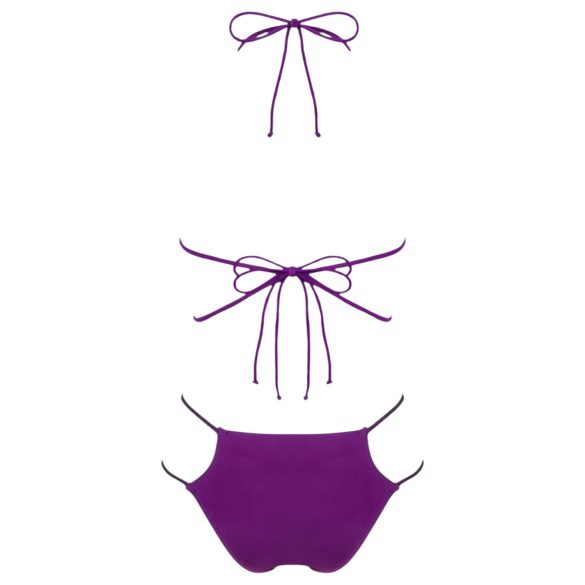 Obsessive Balitta - Glänzendes Neckholder-Bikini (Lila) - L